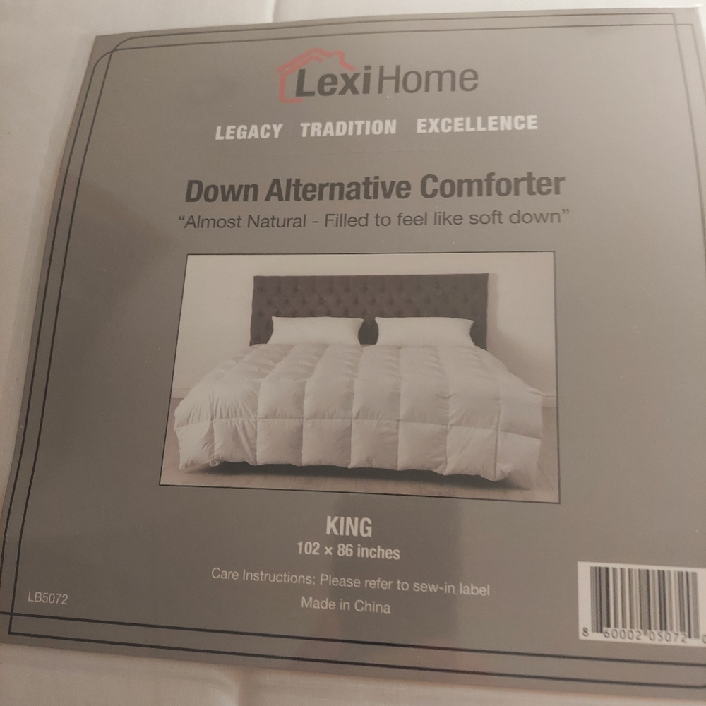 Lexi-home king size down alternative comforter king 102 x 86 inches snowy white